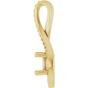 18K Yellow Gold 5x5 mm Cushion Pendant Mounting – image 6