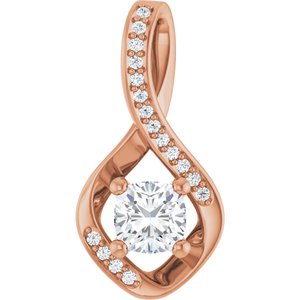10K Rose Gold 5x5 mm Cushion Pendant Mounting