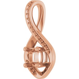 10K Rose Gold 5x5 mm Cushion Pendant Mounting – image 4
