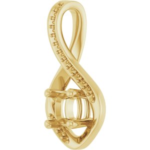 14K Yellow Gold 5x5 mm Cushion Pendant Mounting – image 4