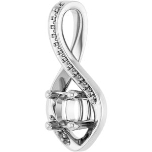 Continuum Sterling Silver 5x5 mm Cushion Pendant Mounting – image 4
