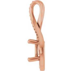 10K Rose Gold 7x7 mm Cushion Pendant Mounting – image 6