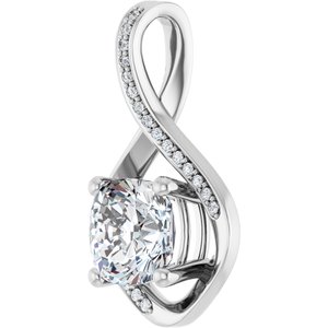 Platinum 8x8 mm Cushion Pendant Mounting – image 3