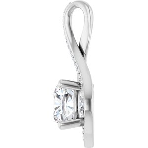 Platinum 8x8 mm Cushion Pendant Mounting – image 5