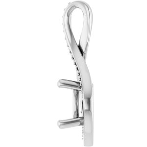 Platinum 8x8 mm Cushion Pendant Mounting – image 6