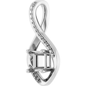 Continuum Sterling Silver 5x5 mm Square Pendant Mounting – image 4