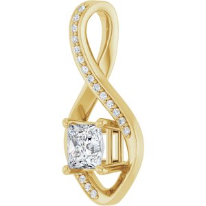 14K Yellow Gold 5x5 mm Square Pendant Mounting – image 3