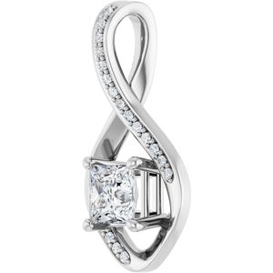 18K White Gold 5x5 mm Square Pendant Mounting – image 3