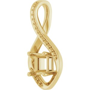 14K Yellow Gold 5x5 mm Square Pendant Mounting – image 4