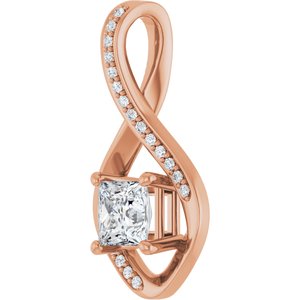 10K Rose Gold 5x5 mm Square Pendant Mounting – image 3