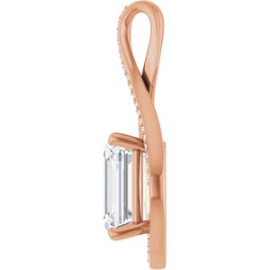 18K Rose Gold 11x9 mm Emerald Pendant Mounting – image 5