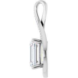 18K White Gold 11x9 mm Emerald Pendant Mounting – image 5