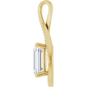 18K Yellow Gold 11x9 mm Emerald Pendant Mounting – image 5