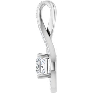 14K White Gold 5x5 mm Square Pendant Mounting – image 5