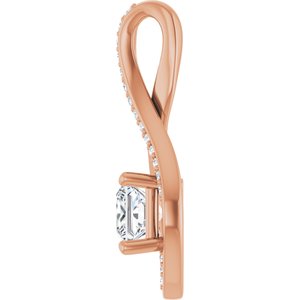 18K Rose Gold 5x5 mm Square Pendant Mounting – image 5