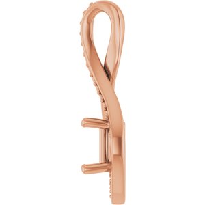 14K Rose Gold 5x5 mm Square Pendant Mounting – image 6