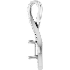 10K White Gold 5x5 mm Square Pendant Mounting – image 6