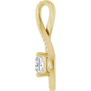18K Yellow Gold 5x5 mm Square Pendant Mounting – image 5