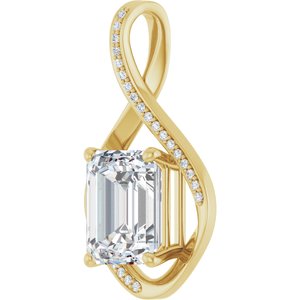 18K Yellow Gold 11x9 mm Emerald Pendant Mounting – image 3