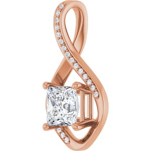 10K Rose Gold 6.5x6.5 mm Square Pendant Mounting – image 3