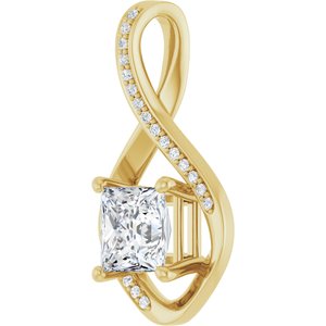 18K Yellow Gold 6.5x6.5 mm Square Pendant Mounting – image 3
