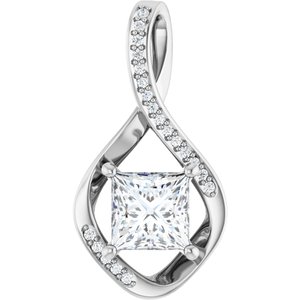 Platinum 6.5x6.5 mm Square Pendant Mounting