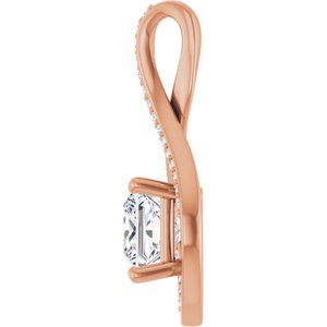 10K Rose Gold 6.5x6.5 mm Square Pendant Mounting – image 5