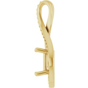 18K Yellow Gold 6.5x6.5 mm Square Pendant Mounting – image 6