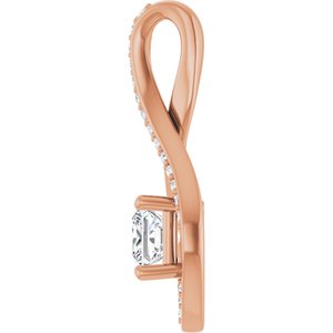 14K Rose Gold 4.5x4.5 mm Square Pendant Mounting – image 5