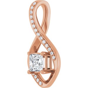 10K Rose Gold 4.5x4.5 mm Square Pendant Mounting – image 3