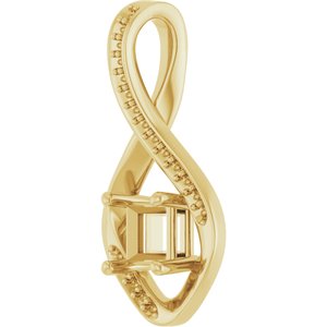 18K Yellow Gold 4.5x4.5 mm Square Pendant Mounting – image 4