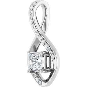 Sterling Silver 4.5x4.5 mm Square Pendant Mounting – image 3