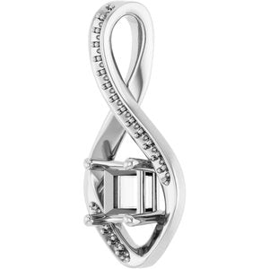 Sterling Silver 4.5x4.5 mm Square Pendant Mounting – image 4