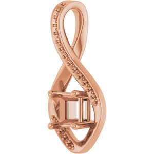 14K Rose Gold 4.5x4.5 mm Square Pendant Mounting – image 4