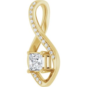 14K Yellow Gold 4.5x4.5 mm Square Pendant Mounting – image 3
