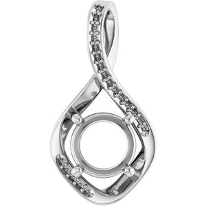 Sterling Silver 8.2 mm Round Pendant Mounting – image 2