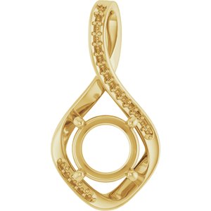 14K Yellow Gold 8.2 mm Round Pendant Mounting – image 2