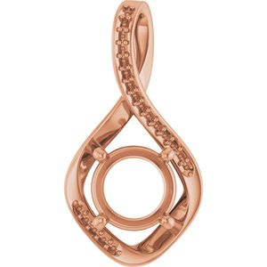 14K Rose Gold 8.2 mm Round Pendant Mounting – image 2