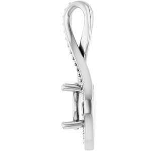 14K X1 White Gold 8.2 mm Round Pendant Mounting – image 6