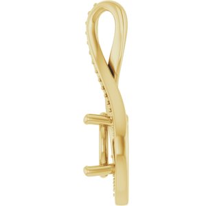 18K Yellow Gold 8.2 mm Round Pendant Mounting – image 6