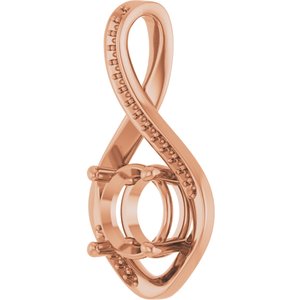 14K Rose Gold 8.2 mm Round Pendant Mounting – image 4
