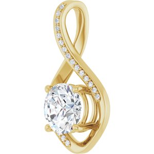 14K Yellow Gold 8.2 mm Round Pendant Mounting – image 3