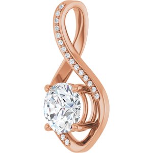 14K Rose Gold 8.2 mm Round Pendant Mounting – image 3