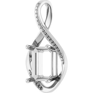 Platinum 12x10 mm Emerald Pendant Mounting – image 4