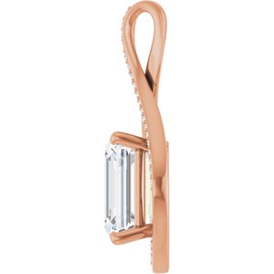 10K Rose Gold 12x10 mm Emerald Pendant Mounting – image 5