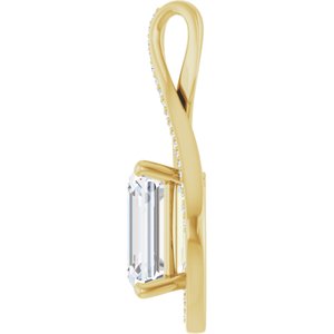 10K Yellow Gold 12x10 mm Emerald Pendant Mounting – image 5