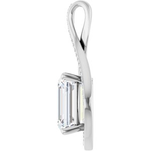 Continuum Sterling Silver 12x10 mm Emerald Pendant Mounting – image 5