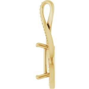 14K Yellow Gold 12x10 mm Emerald Pendant Mounting – image 6