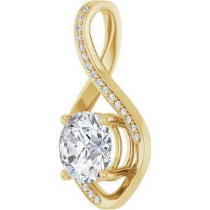 14K Yellow Gold 8.8 mm Round Pendant Mounting – image 3