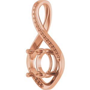 14K Rose Gold 8.8 mm Round Pendant Mounting – image 4